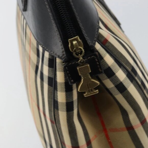 Burberrys Nova Check Hand Bag Canvas Beige Auth bs29129 - Picture 9 of 15